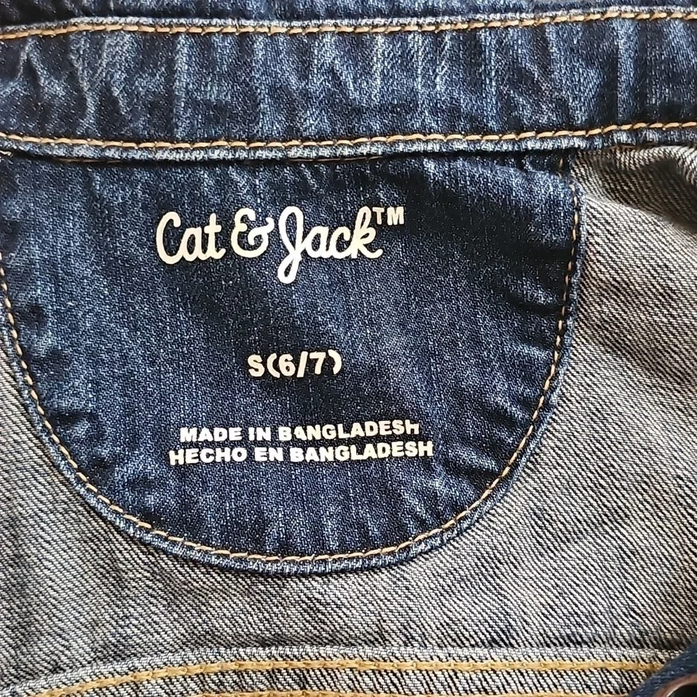 Cat & Jack Boys Denim Jacket Small Medium Wash Long Sleeve